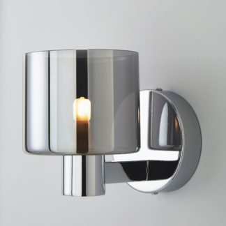 An Image of Erin Smoked Wall Light Chrome