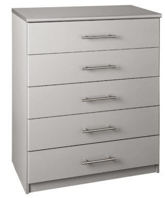 An Image of Argos Home Normandy 5 Drawer Chest - Grey