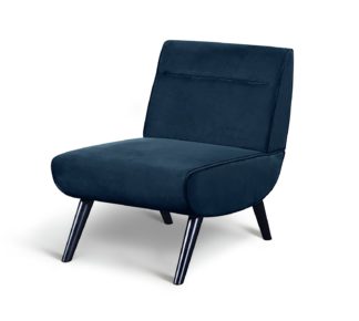 An Image of Habitat Rufus Velvet Accent Chair - Blue