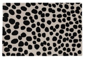 An Image of Habitat Cheetah Spotted Wool Rug - 120x180cm - Black & White