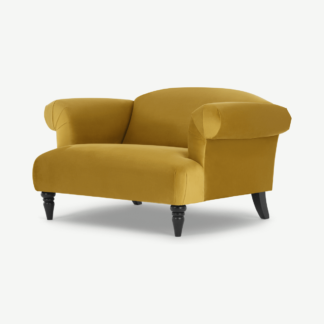 An Image of Claudia Loveseat, Antique Gold Recycled Velvet