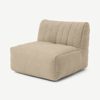 An Image of Gus Quilted Modular Bean Seat, Oatmeal Cotton Slub