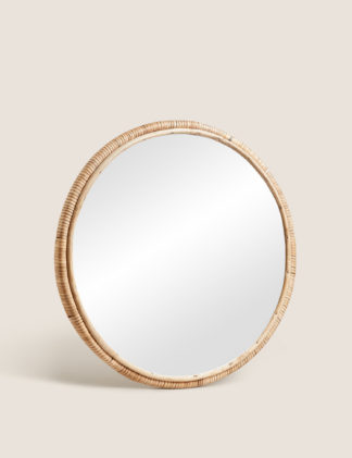 An Image of M&S Rattan Round Hanging Wall Mirror