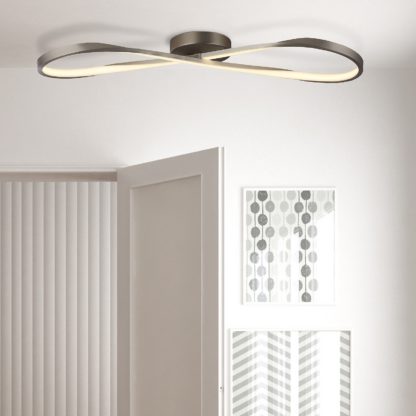 An Image of Austin LED Flush Ceiling Light - Satin Nickel