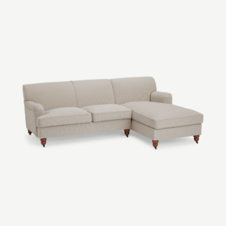 An Image of Orson Right Hand Facing Chaise End Sofa, Natural Striped Recycled Safi