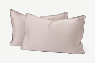 An Image of Hylia 100% Washed Cotton Sateen Set of 2 Pillowcases, Oyster