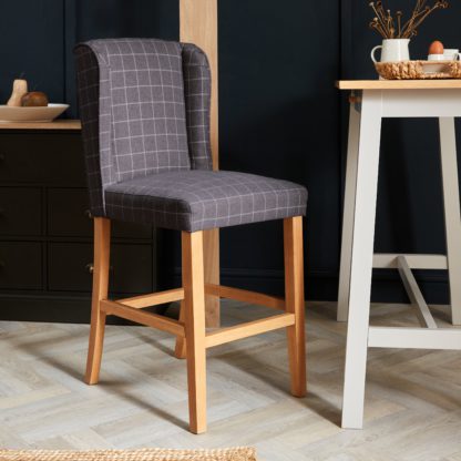 c8b25d7649d143fc1f7dc36aea79ba7d2cc9cb99c2de62ea23a6a8aab310b27b.jpg An Image of Oswald Bar Stool Grey/White