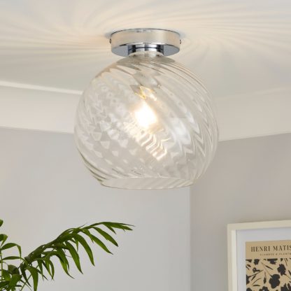 An Image of Amy Glass Flush Ceiling Light