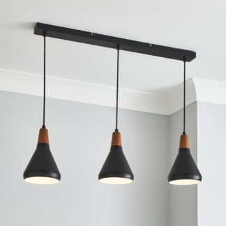 An Image of Elements Wolston 3 Light Diner Ceiling Fitting Black