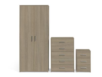 An Image of Habitat Oslo 3 Piece 2 Door Wardrobe Set - Black Oak Effect