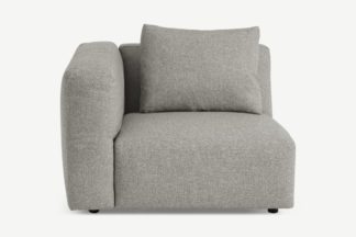 An Image of Jacklin Left Hand Facing Modular Armchair, Silver REPREVE® Recycled Polyester