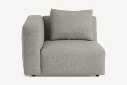 An Image of Jacklin Left Hand Facing Modular Armchair, Silver REPREVE® Recycled Polyester