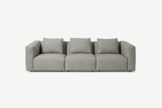 An Image of Jacklin 3 Seater Sofa, Silver REPREVE® Recycled Polyester