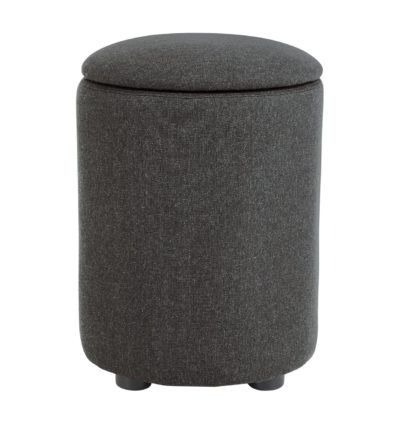 An Image of Habitat Emil Fabric Storage Stool - Charcoal