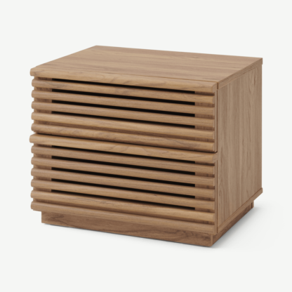 An Image of Tulma Bedside Table, Oak Effect