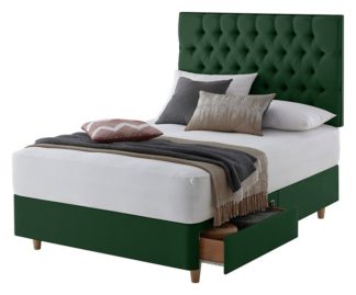 An Image of Silentnight Sassaria Double 2 Drawer Divan Bed - Green