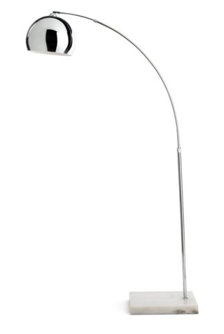 An Image of Habitat Nalone Arc Floor Lamp - Chrome & Marble