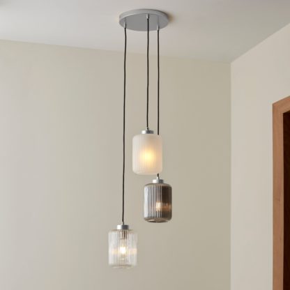 An Image of Melody 3 Light Silver Cluster Fitting Silver