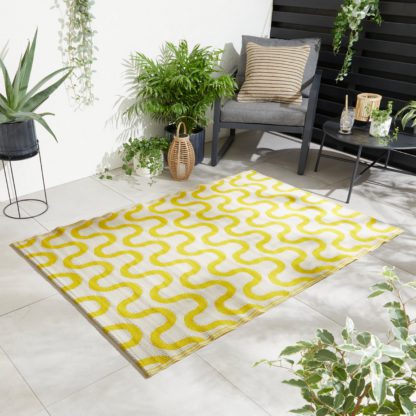 An Image of Wave Garden Mat Wave Ochre