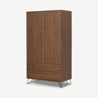 An Image of Elona Double Wardrobe, Walnut Effect & Black