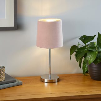 An Image of Paris Velvet Table Lamp - Blush