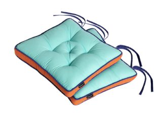 An Image of Habitat Colour Block Set of 2 Seat Cushion