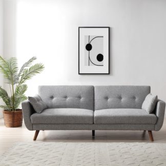 An Image of Bobby Grey 3 Seater Sofa Bed Grey