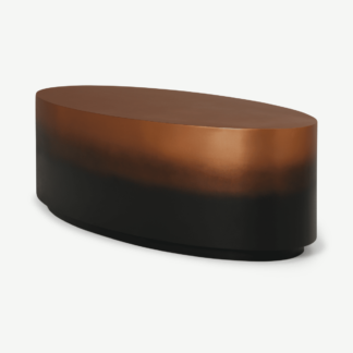 An Image of Sulta Oval Coffee Table, Copper & Black Ombre