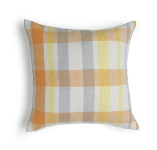 An Image of Habitat Woven Check Cushion - Multi - 50x50cm