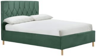 An Image of Birlea Loxley Double Ottoman Fabric Bed Frame - Green