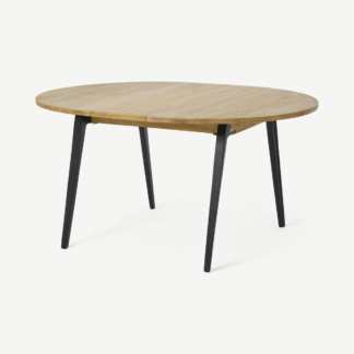 An Image of Lucien 4-6 Seat Round Extending Dining Table, Light Mango Wood