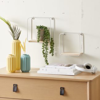 An Image of Square Shelving Set of 2 White White