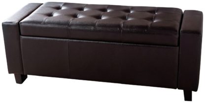 An Image of GFW Verona Faux Leather Ottoman Bench - Black