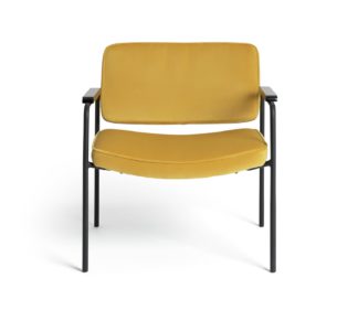 An Image of Habitat Molly Velvet Chair - Yellow