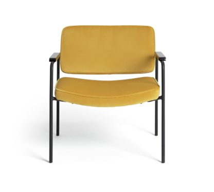 An Image of Habitat Molly Velvet Chair - Yellow