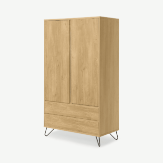 An Image of Elona Double Wardrobe, Oak Effect & Black