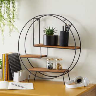 An Image of Circle Freestanding Industrial Shelf Black