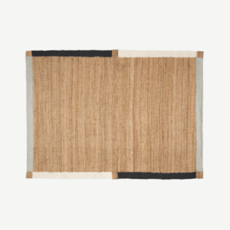 An Image of Zambo Jute Rug, Large 160 x 230 cm, Natural & Black