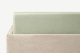An Image of Brisa 100% Linen Fitted Sheet, King, Sage Green