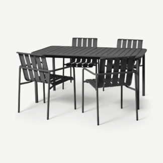 An Image of Soriano 4 Seater Garden Dining Set, Grey