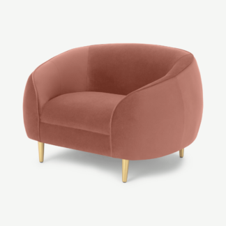 An Image of Trudy Armchair, Blossom Pink Recycled Velvet