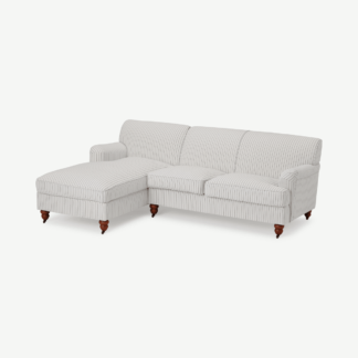An Image of Orson Left Hand Facing Chaise End Sofa, Off-White Striped Recycled Safi