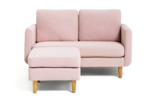 An Image of Habitat Remi 2 Seater Fabric Chaise in a Box - Pink