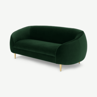 An Image of Trudy 2 Seater Sofa, Moss Green Recycled Velvet