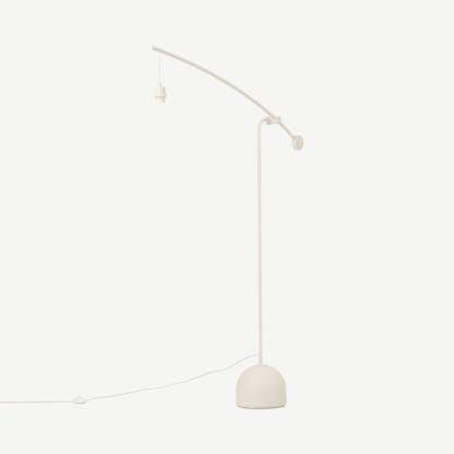 An Image of Strand Overeach Floor Lamp Base, Ivory Metal