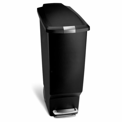 An Image of simplehuman 40 Litre Plastic Slim Pedal Bin - Grey