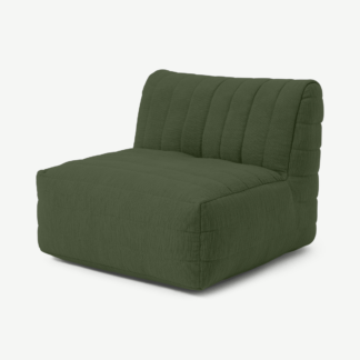 An Image of Gus Quilted Modular Bean Seat, Olive Cotton Slub