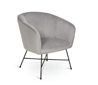 An Image of Habitat Jax Velvet Accent Chair - Silver