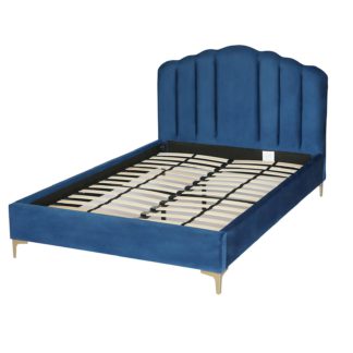 An Image of Sophia Scallop Double Bed - Navy