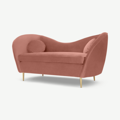 An Image of Kooper 2 Seater Sofa, Blossom Pink Recycled Velvet